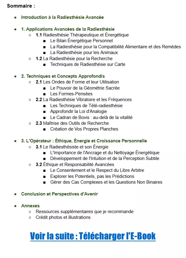 Radiesthesie lexploration approfondie