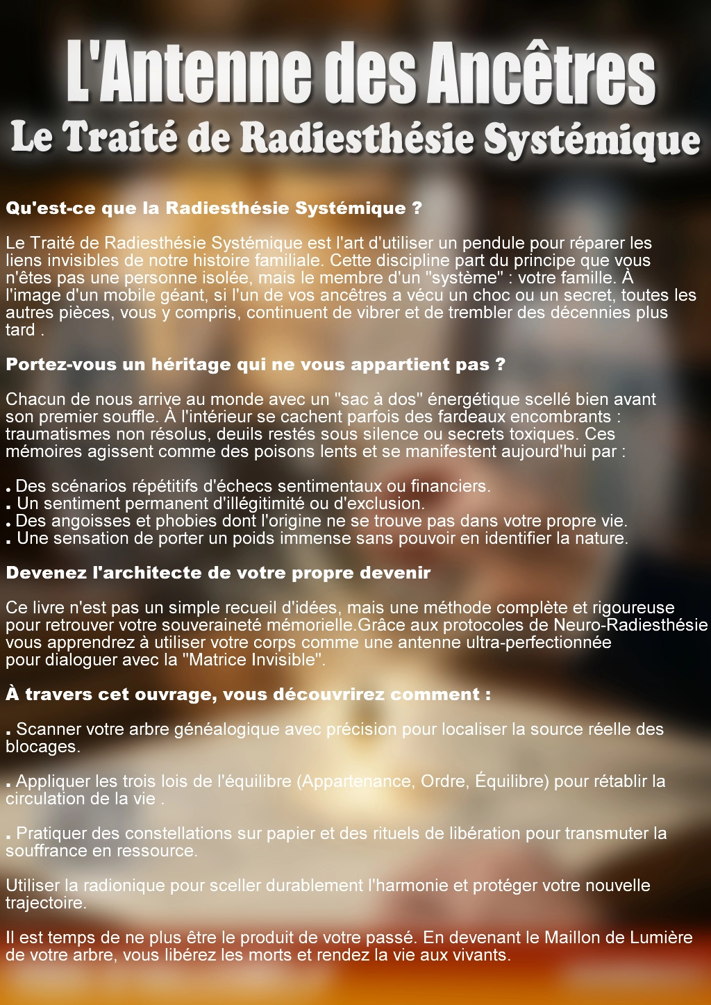 4ème de couverture Antenne des Ancêtres