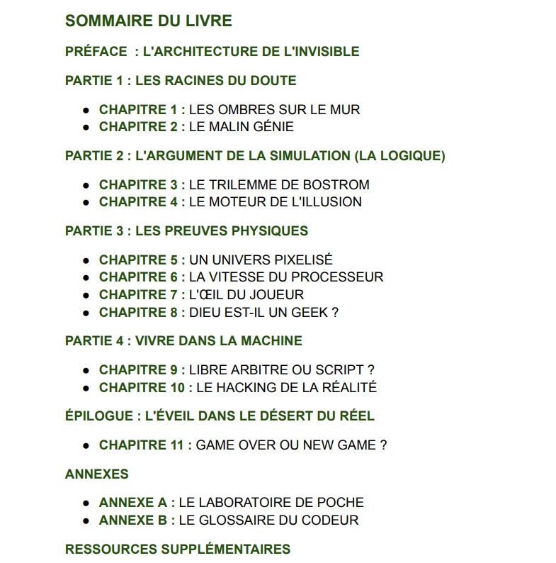 SOMMAIRE AU DELA DE LA MATRICE