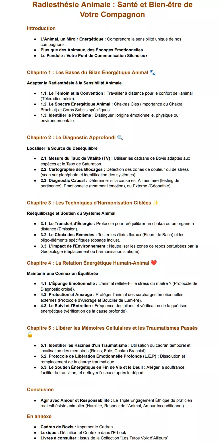Sommaire animale