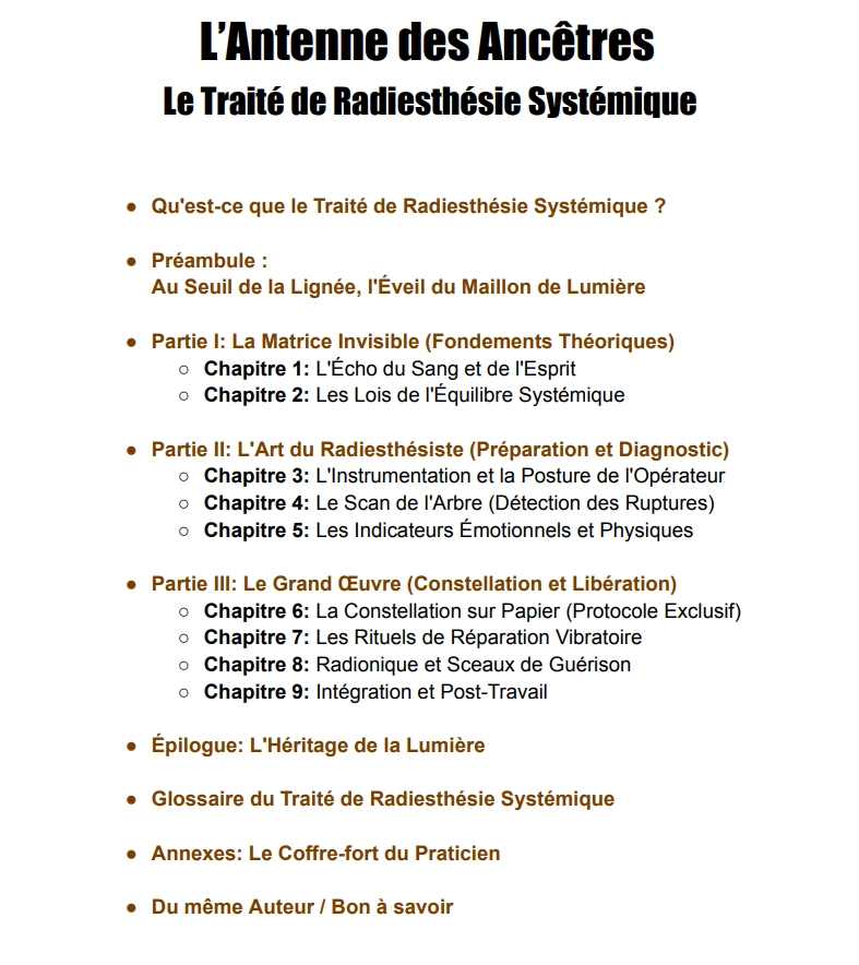 Sommaire antenne des ancetres