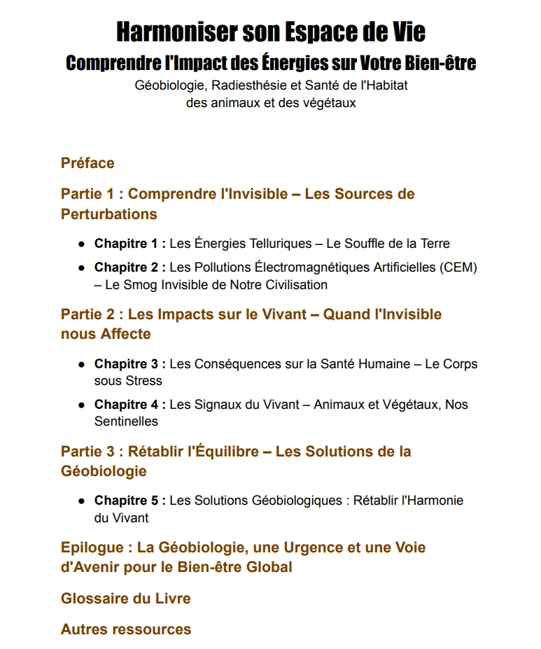 Sommaire harmoniser son espace de vie