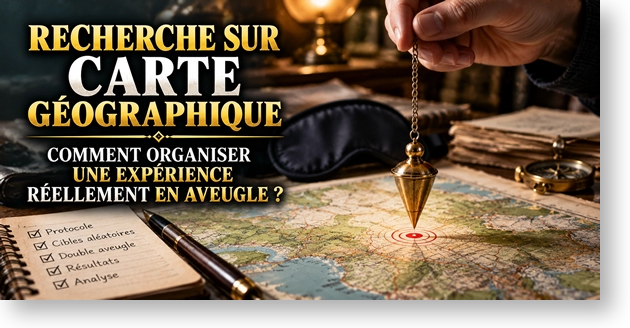 Recherche radiesthésique sur carte géographique et expérience en aveugle avec pendule